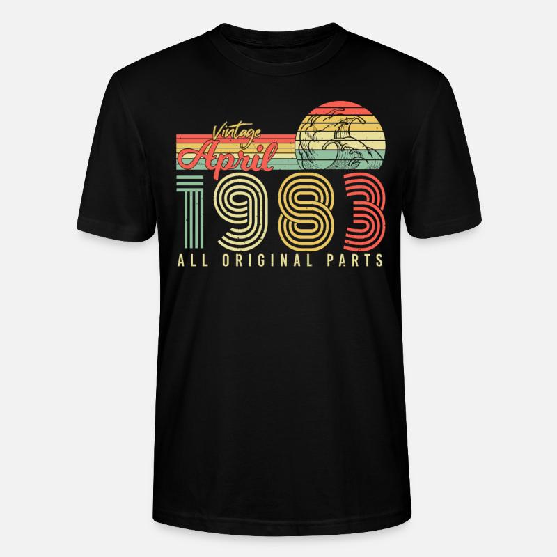Né en avril 1983 - T-shirt bio CRAFTER Stanley Stella Unisexe - noir