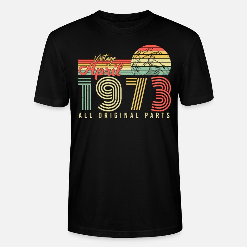 Avril 1973 Rétro - T-shirt bio CRAFTER Stanley Stella Unisexe - noir