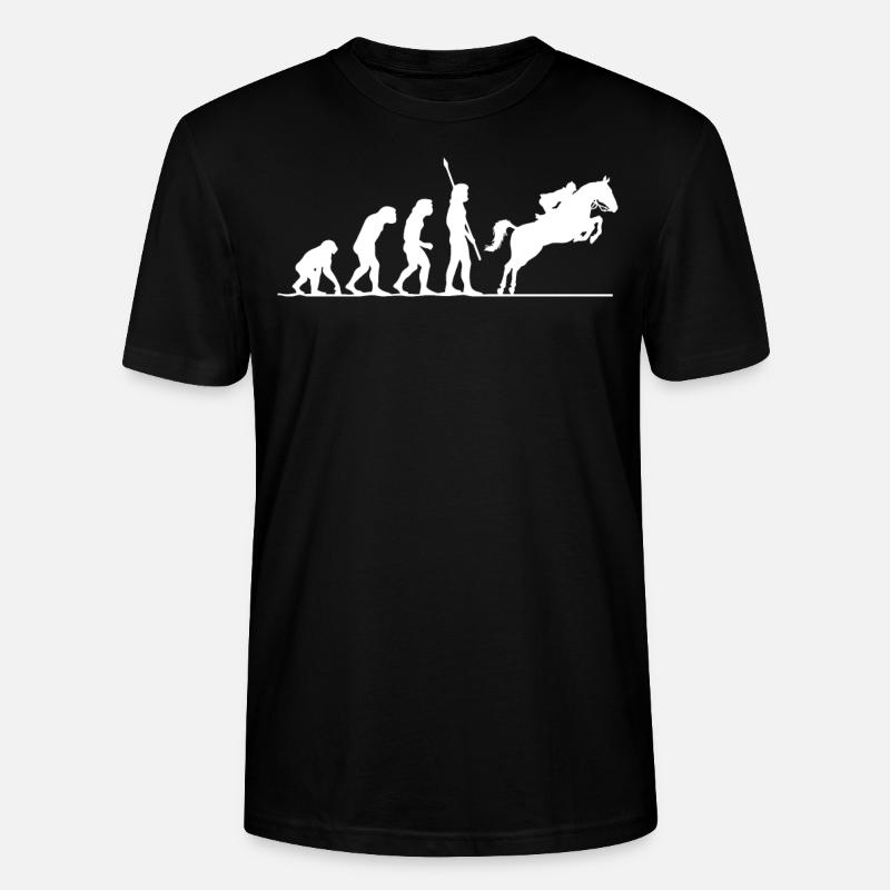 Evolution Des Reitens, Pferd, Pferde - Stanley/Stella Unisex Bio-T-Shirt CRAFTER - Schwarz