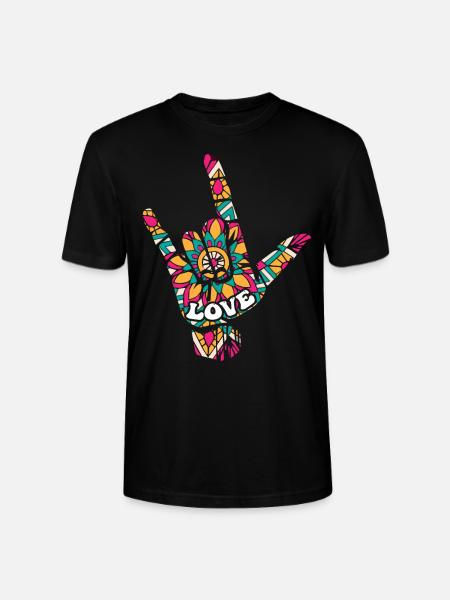 Asl sign language. - Stanley/Stella CRAFTER Unisex Organic T-Shirt - black