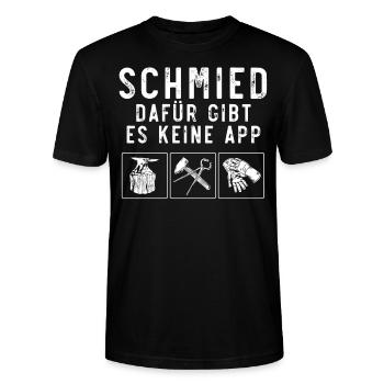 Schmied, Schmieden - Stanley/Stella Unisex Bio-T-Shirt CRAFTER - Schwarz - Vorne - Alina (178cm) & Michal (187cm)