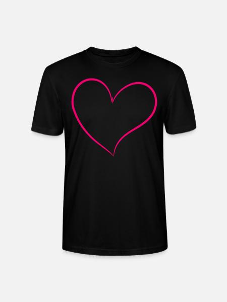 Pink Heart - Stanley/Stella CRAFTER Unisex Organic T-Shirt - black