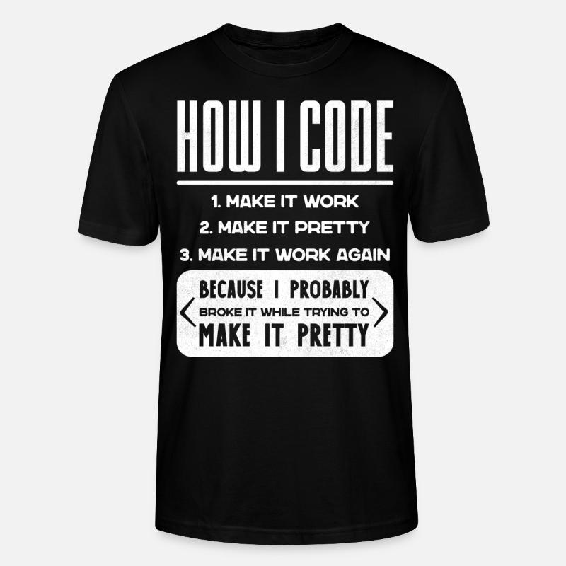 Programmeur, Code, Nerd, Programmation - T-shirt bio CRAFTER Stanley Stella Unisexe - noir