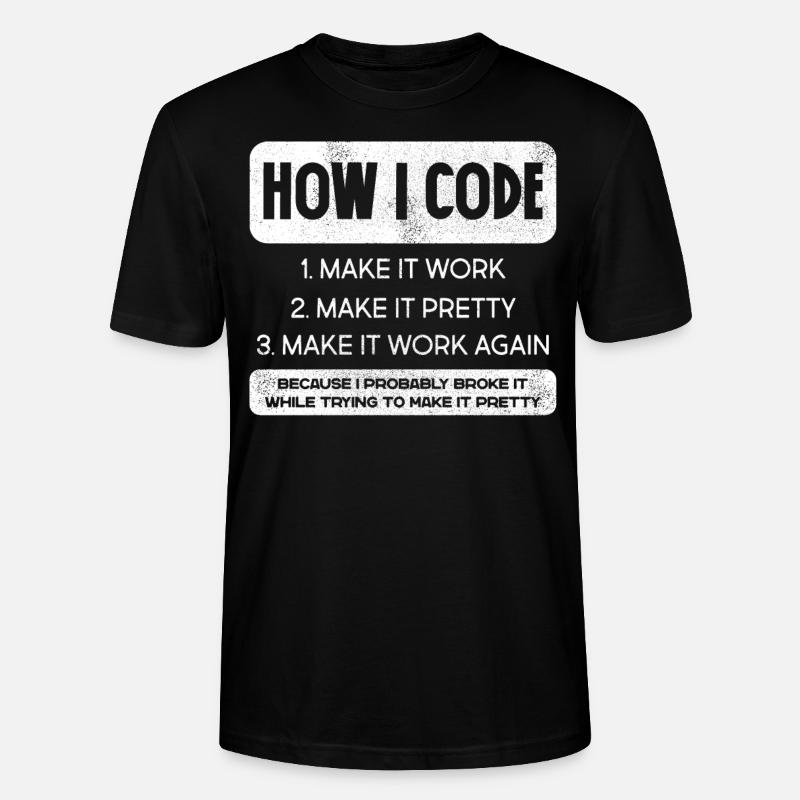 Programmeur, Code, Nerd, Programmation - T-shirt bio CRAFTER Stanley Stella Unisexe - noir