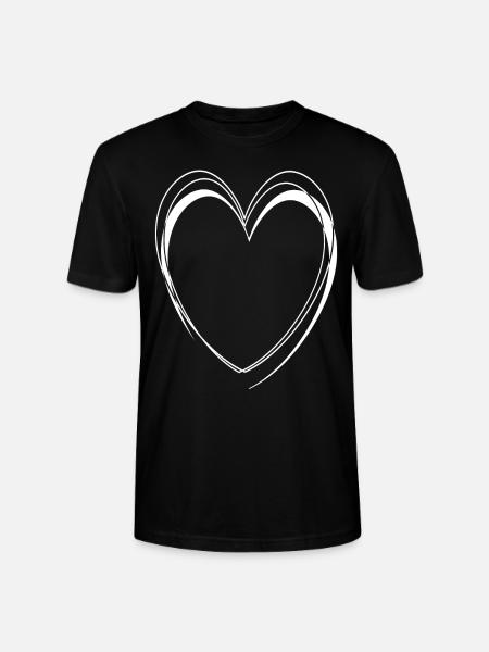 Simple White Heart - Stanley/Stella CRAFTER Unisex Organic T-Shirt - black