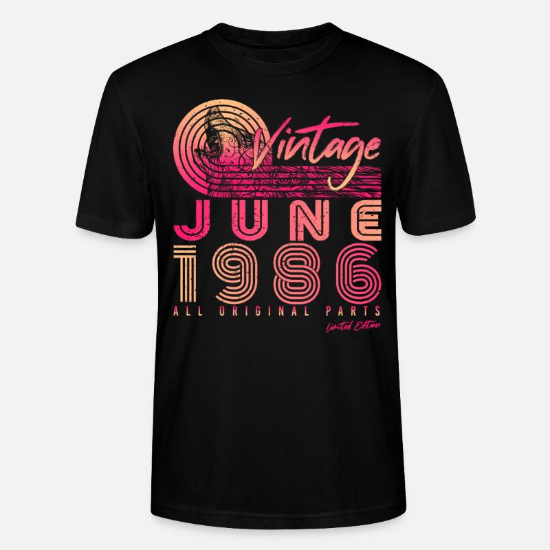 Baujahr 1986 Juni - Stanley/Stella Unisex Bio-T-Shirt CRAFTER - Schwarz