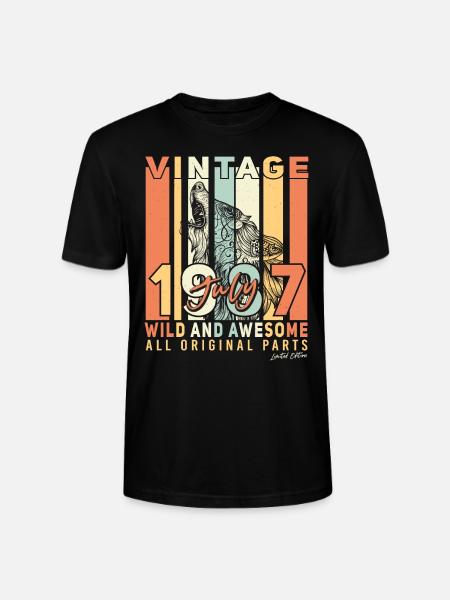 Geburtstsgsgruss Juli 1987 - Stanley/Stella Unisex Bio-T-Shirt CRAFTER - Schwarz