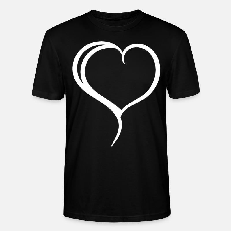 Cœur Blanc Simple - T-shirt bio CRAFTER Stanley Stella Unisexe - noir