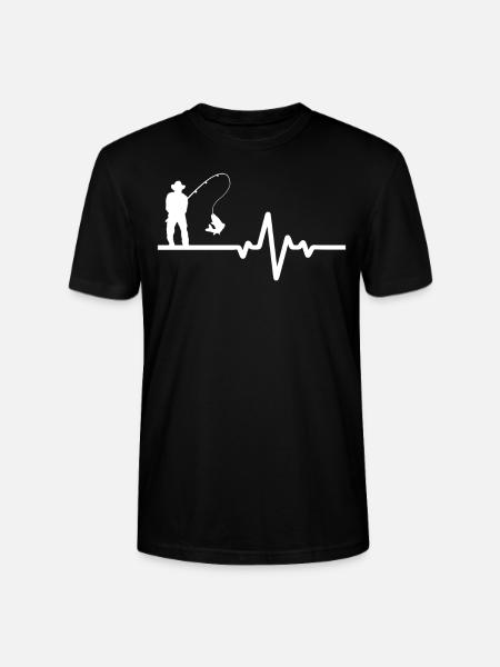Hobbyangler Mit EKG Linie - Stanley/Stella Unisex Bio-T-Shirt CRAFTER - Schwarz