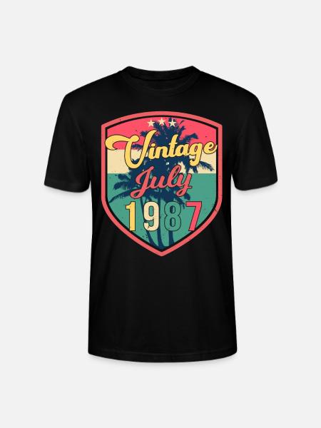 1987 Juli Beste Geschenkidee - Stanley/Stella Unisex Bio-T-Shirt CRAFTER - Schwarz