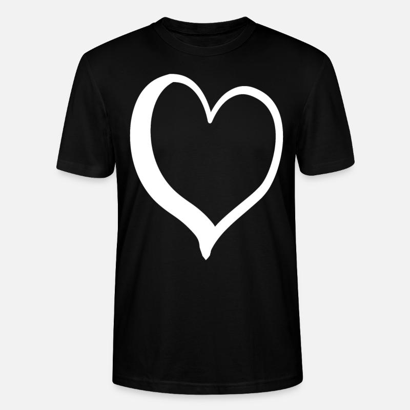 Weisses Edles Herz - Stanley/Stella Unisex Bio-T-Shirt CRAFTER - Schwarz