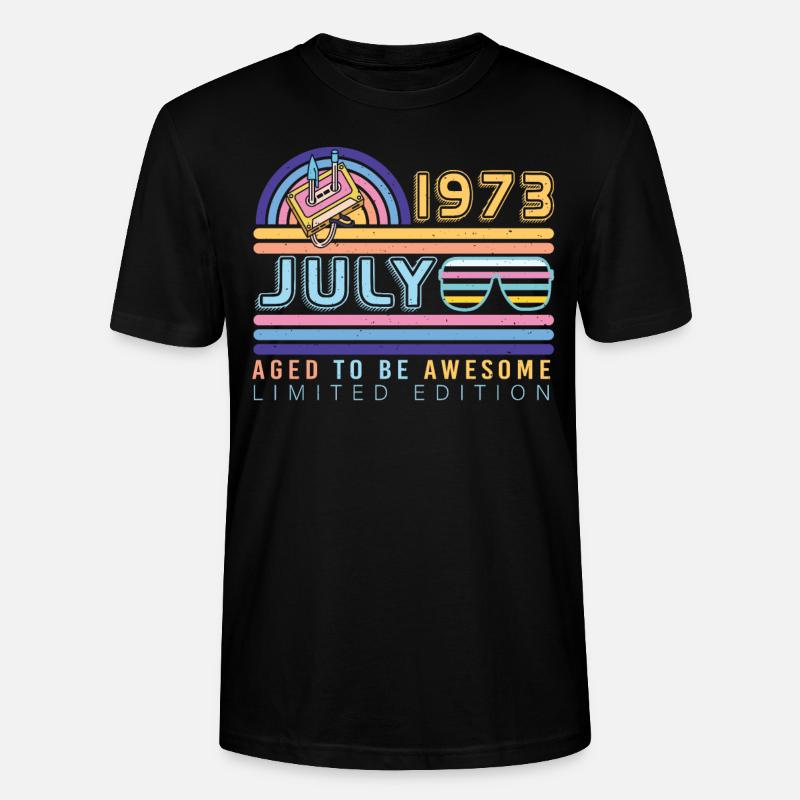 1973 Juli Retro - Stanley/Stella Unisex Bio-T-Shirt CRAFTER - Schwarz