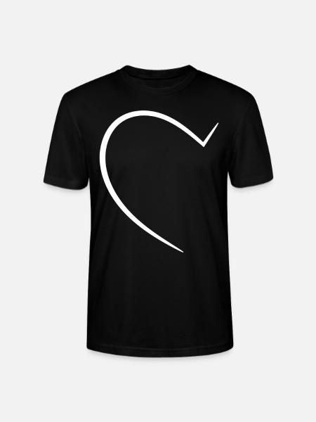 Half White Heart - Stanley/Stella CRAFTER Unisex Organic T-Shirt - black