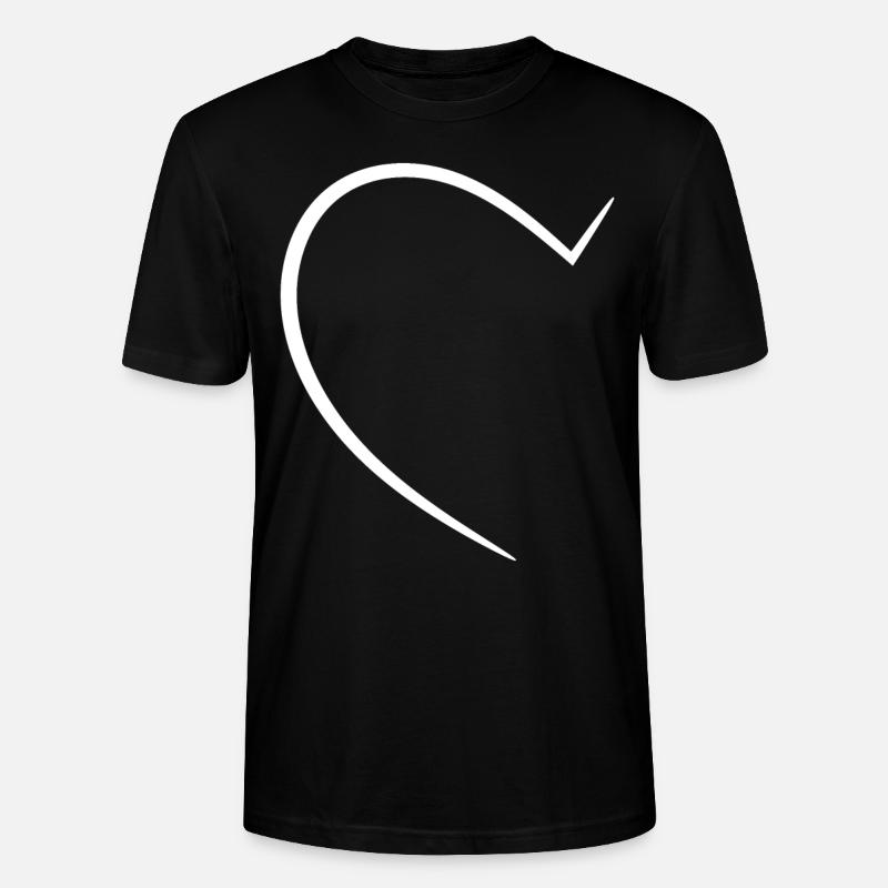 Demi-cœur blanc - T-shirt bio CRAFTER Stanley Stella Unisexe - noir