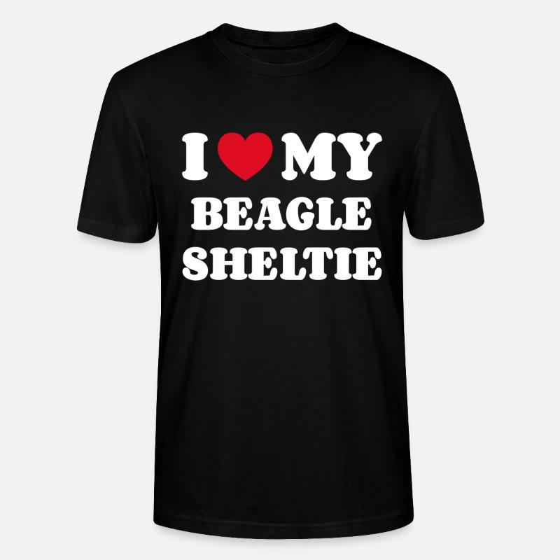 J’aime mon Beagle Sheltie - T-shirt bio CRAFTER Stanley Stella Unisexe - noir