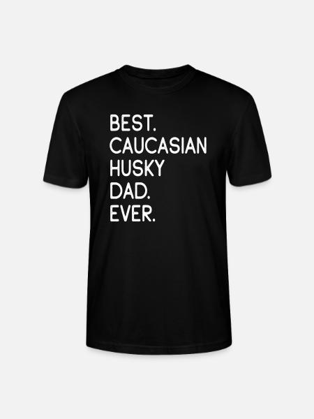 Caucasian Husky Dad - Stanley/Stella CRAFTER Unisex Organic T-Shirt - black