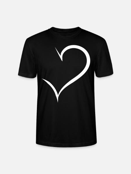 Half White Heart - Stanley/Stella CRAFTER Unisex Organic T-Shirt - black