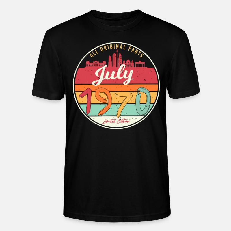 1970 Juli Retro - Stanley/Stella Unisex Bio-T-Shirt CRAFTER - Schwarz