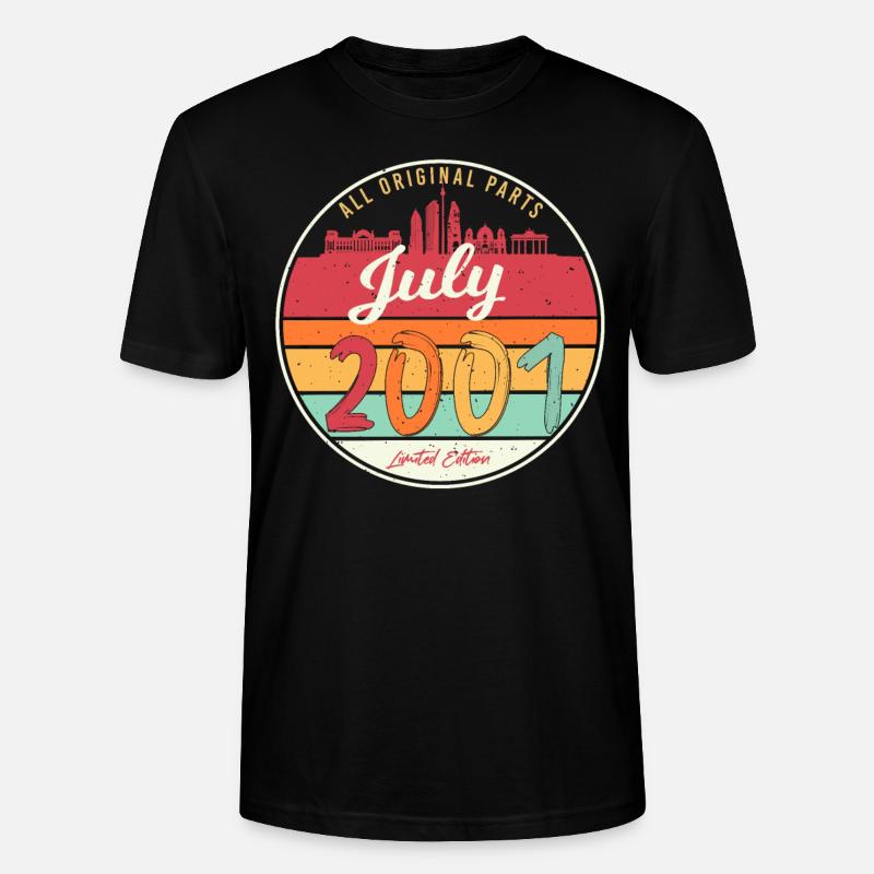 Mois de naissance Juillet 2001 - T-shirt bio CRAFTER Stanley Stella Unisexe - noir