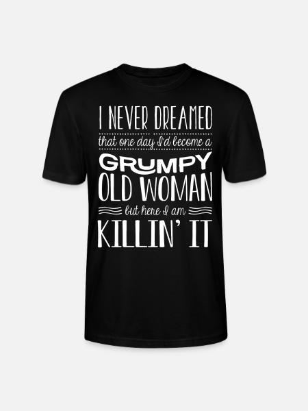 Grinig gubbe, här är jag - Ekologisk T-shirt CRAFTER unisex från Stanley/Stella - svart