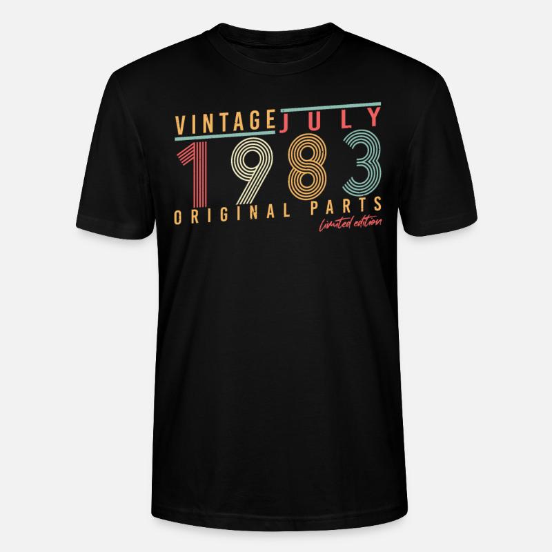 Retro 1983 Juli - Stanley/Stella Unisex Bio-T-Shirt CRAFTER - Schwarz