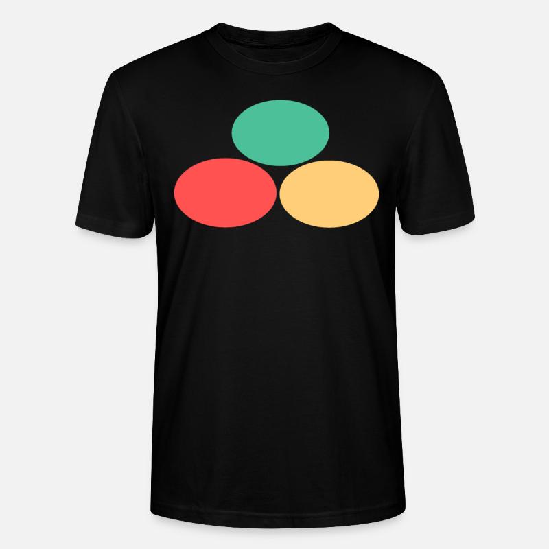 Trois points- Vert- Rouge- Jaune - T-shirt bio CRAFTER Stanley Stella Unisexe - noir