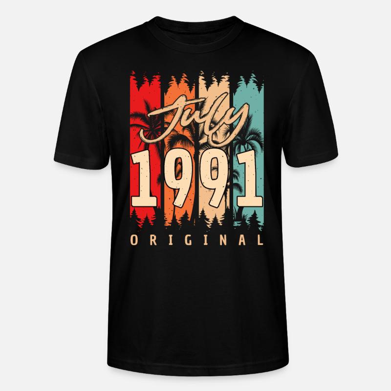 Juli 1991 Geschenkidee - Stanley/Stella Unisex Bio-T-Shirt CRAFTER - Schwarz
