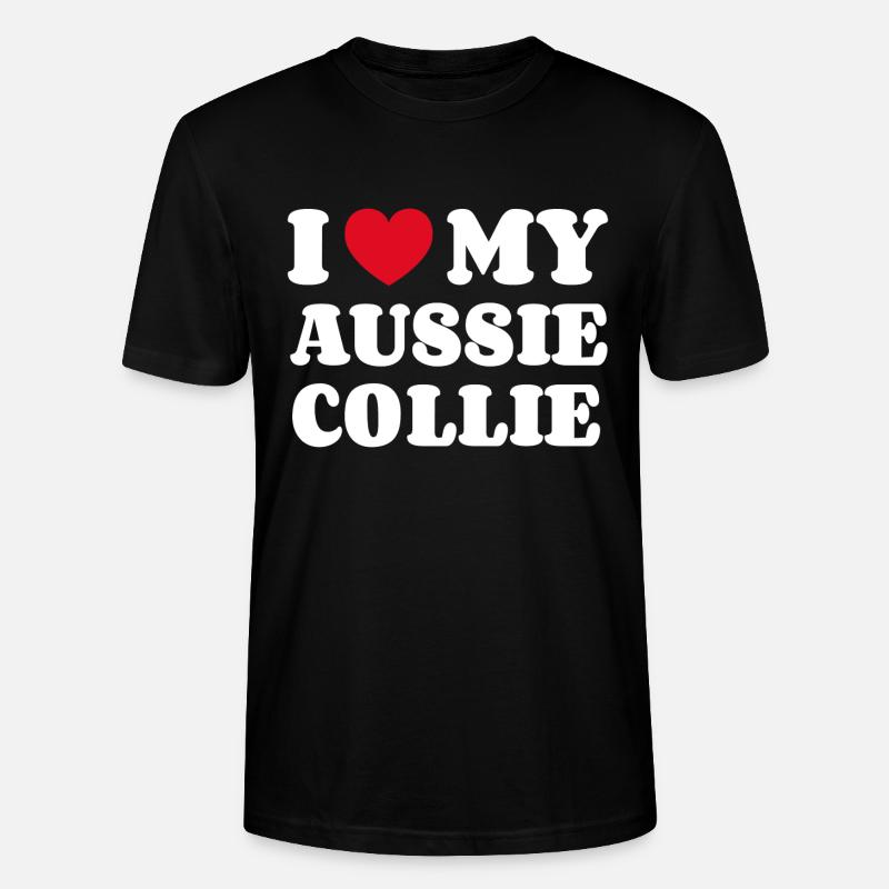 I Love My Aussie Collie - Stanley/Stella Unisex Bio-T-Shirt CRAFTER - Schwarz