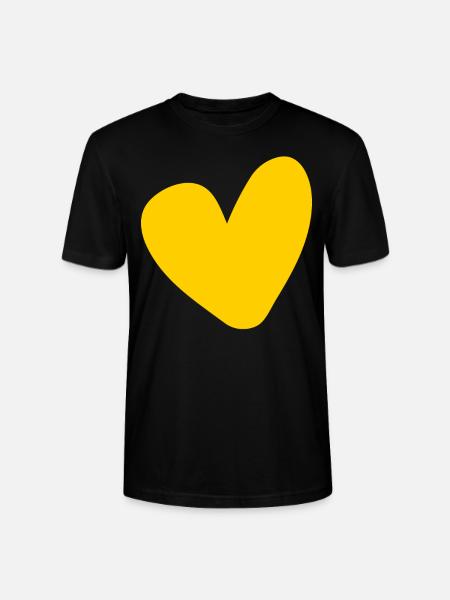 Heart Yellow Design - Stanley/Stella CRAFTER Unisex Organic T-Shirt - black