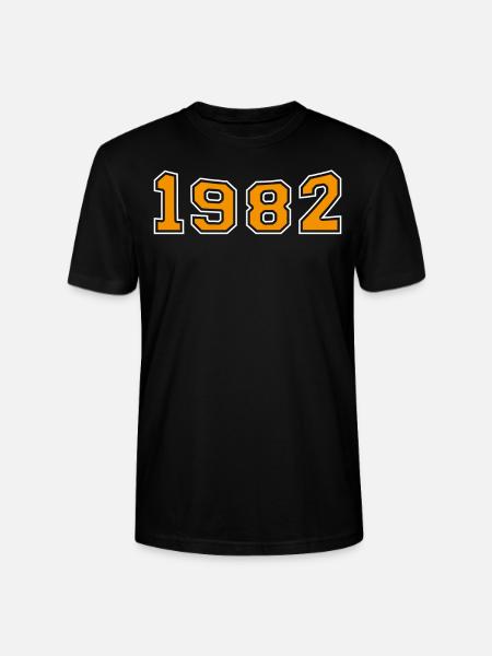 1982 Year Oranges Design - Stanley/Stella CRAFTER Unisex Organic T-Shirt - black