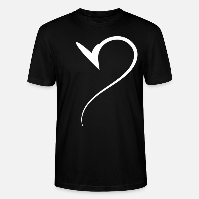 Conception demi-cœur blanc - T-shirt bio CRAFTER Stanley Stella Unisexe - noir