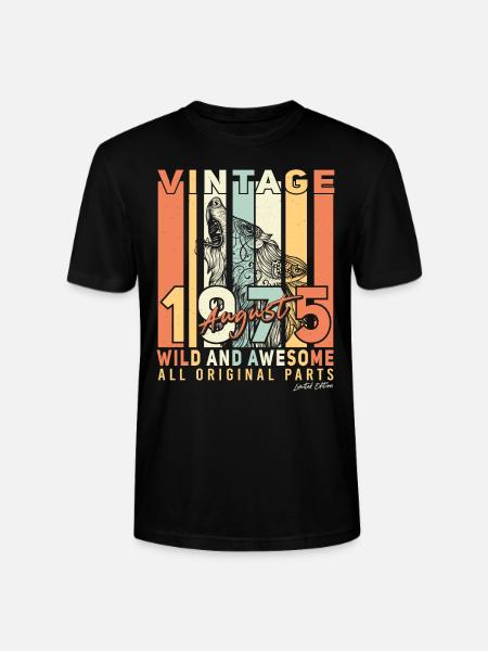 Baujahr 1975 Im August - Stanley/Stella Unisex Bio-T-Shirt CRAFTER - Schwarz