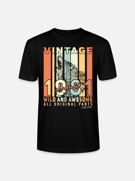 1981 August Geschenkidee - Stanley/Stella Unisex Bio-T-Shirt CRAFTER - Schwarz