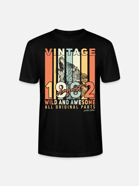 60th birthday August 1962 - Stanley/Stella CRAFTER Unisex Organic T-Shirt - black