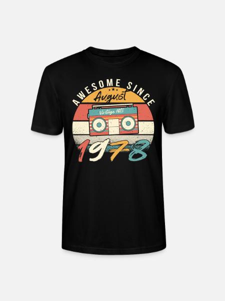 1978 July Retro - Stanley/Stella CRAFTER Unisex Organic T-Shirt - black