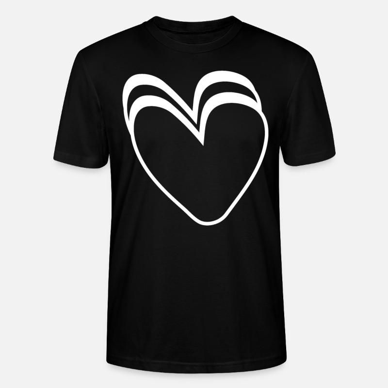 Weisse Herzen - Stanley/Stella Unisex Bio-T-Shirt CRAFTER - Schwarz