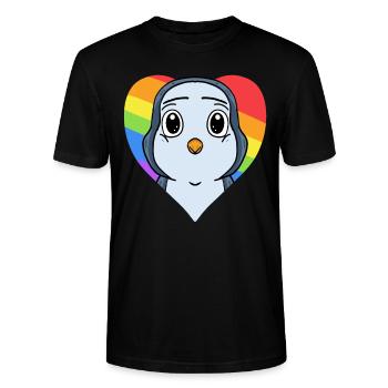 Pinguin Lgbt Regenbogen Farben - Stanley/Stella Unisex Bio-T-Shirt CRAFTER - Schwarz - Vorne - Alina (178cm) & Michal (187cm)