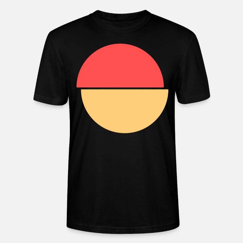 Demi-cercles rouge et jaune Design - T-shirt bio CRAFTER Stanley Stella Unisexe - noir