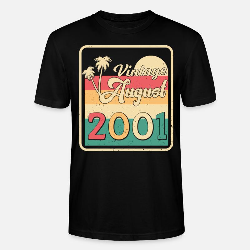 2001 August Retro - Stanley/Stella CRAFTER Unisex Organic T-Shirt - black