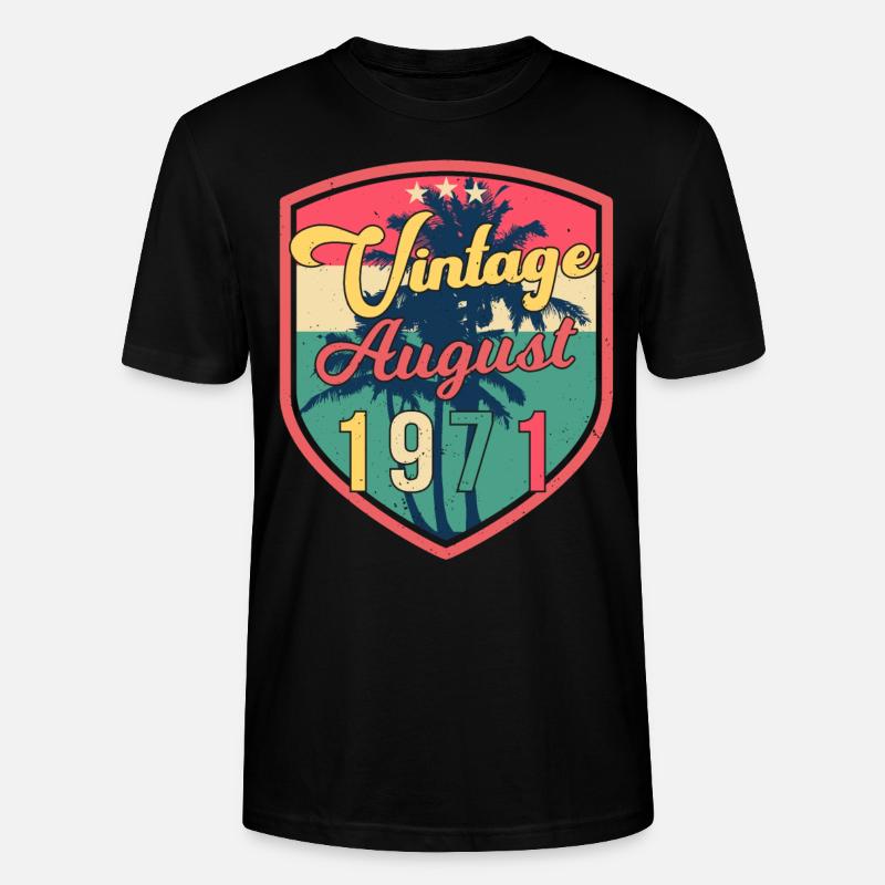 1971 August Retro - Stanley/Stella Unisex Bio-T-Shirt CRAFTER - Schwarz