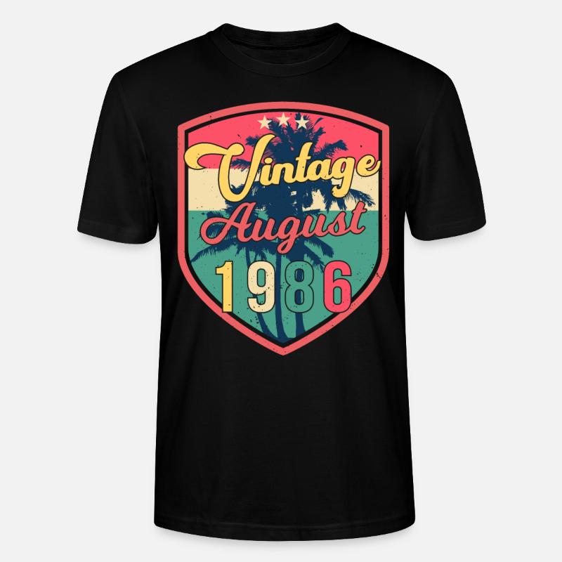 August 1986 Geschenkidee - Stanley/Stella Unisex Bio-T-Shirt CRAFTER - Schwarz