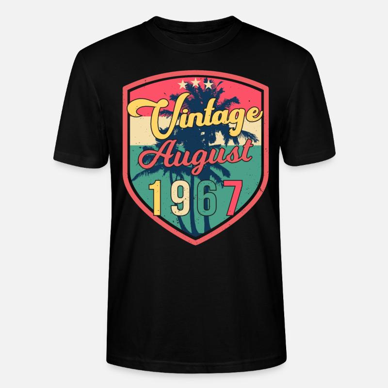 Millésime d’août 1967 - T-shirt bio CRAFTER Stanley Stella Unisexe - noir