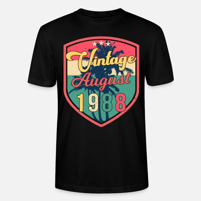 August 1988 Geschenkidee - Stanley/Stella Unisex Bio-T-Shirt CRAFTER - Schwarz