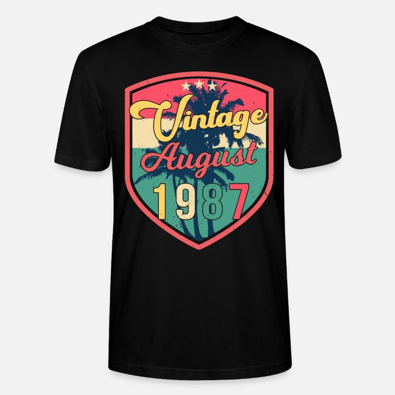 August 1987 Geschenkidee - Stanley/Stella Unisex Bio-T-Shirt CRAFTER - Schwarz