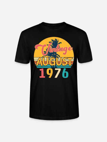 Millésime d'août 1976 - T-shirt bio CRAFTER Stanley Stella Unisexe - noir