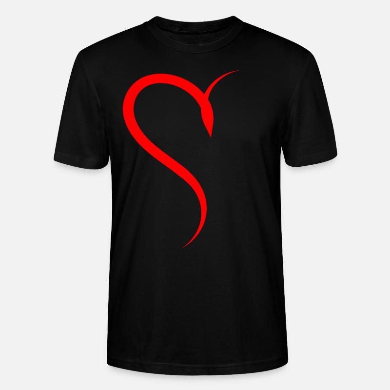 Halbes Rotes Herz - Stanley/Stella Unisex Bio-T-Shirt CRAFTER - Schwarz