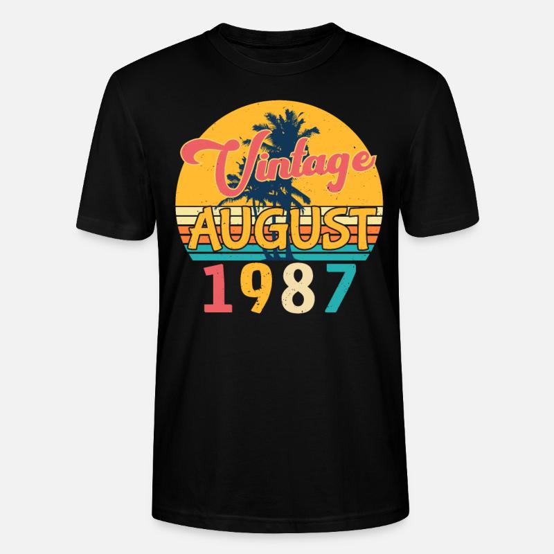Idée cadeau août 1987 - T-shirt bio CRAFTER Stanley Stella Unisexe - noir
