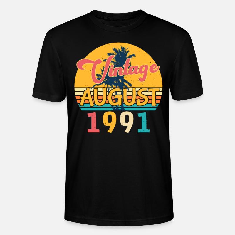 Idée cadeau août 1991 - T-shirt bio CRAFTER Stanley Stella Unisexe - noir