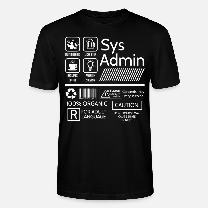 Systemadministrator, Systemadministrator - Stanley/Stella Unisex Bio-T-Shirt CRAFTER - Schwarz