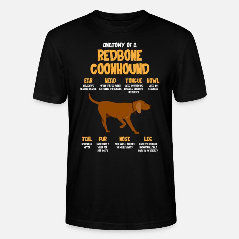 Anatomie Eines Redbone Coonhounds - Stanley/Stella Unisex Bio-T-Shirt CRAFTER - Schwarz